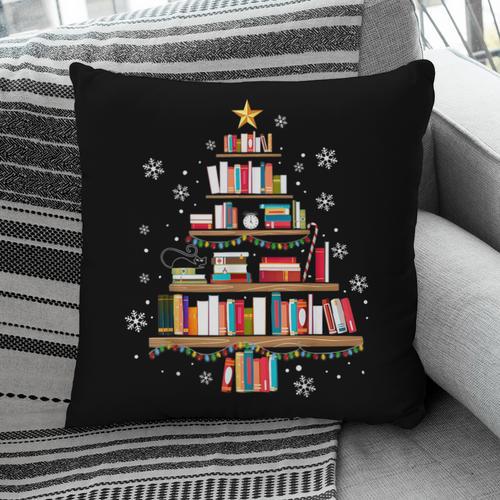 Library Books Christmas Tree Teacher Xmas Snowflake Pillowcase - Bookorys