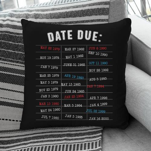 Library Due Date Stamp Card Librarian Book Reading Vintage Pillowcase - Bookorys CA