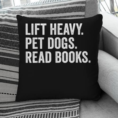 Lift Heavy Pet Dogs Read Books Gym Workout Weight Lifter Pillowcase - Bookorys DE