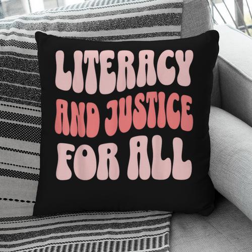Literacy And Justice For All Book Lover Pillowcase - Bookorys DE