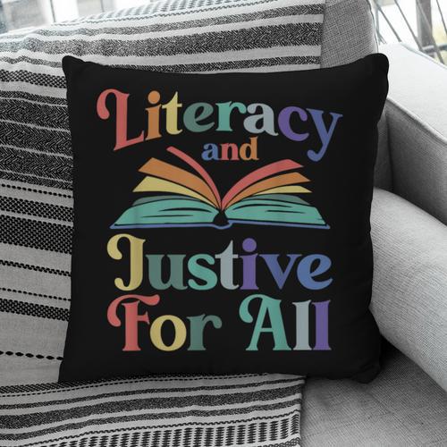 Literacy Justice For All Stop Book Banning Protect Librarian Pillowcase - Bookorys DE