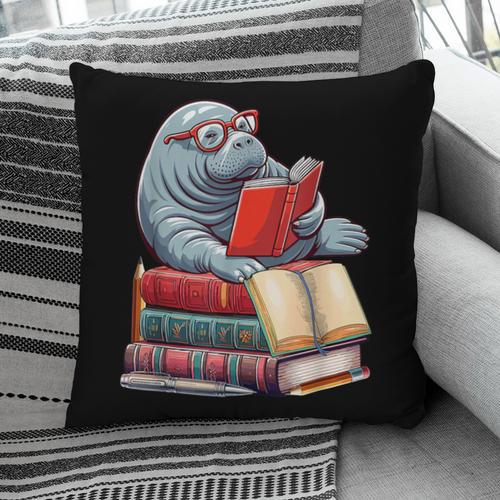 Manatee Reading Books Matching Bookworm Readers Librarian Pillowcase - Bookorys