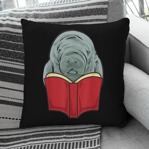 Manatee Reading Books Sea Animal Manatee Pillowcase - Bookorys UK
