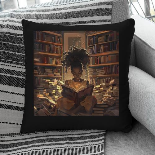 Melanin Afro Women Educated Reading Book History Pillowcase - Bookorys