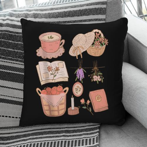 Nature Books And Cottage Core Picnic Art Pillowcase - Bookorys DE