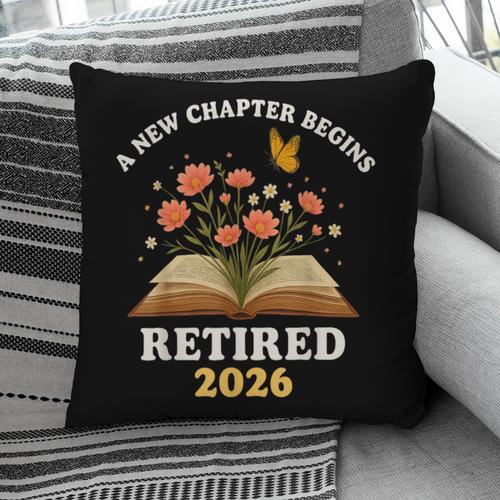 A New Chapter Begins Retired 2026 Floral Book Butterfly Tee Pillowcase - Bookorys CA