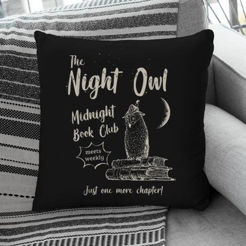 Night Owl Book Club Bookish Book Lover Tee Pillowcase - Bookorys UK