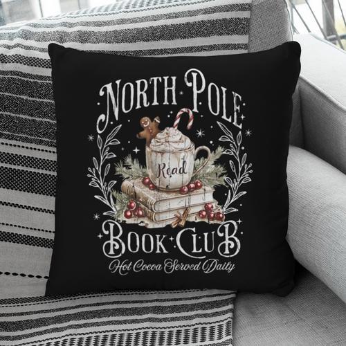 North Pole Book Club Hot Cocoa Served Daily Pillowcase - Bookorys