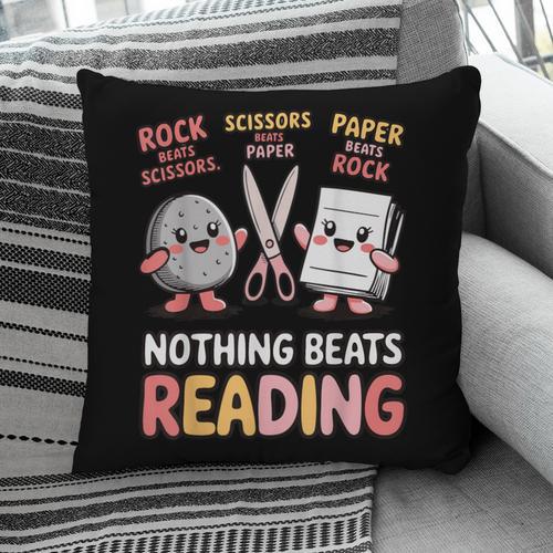 Nothing Goes Beyond Reading Rock Paper Scissors Book Pillowcase - Bookorys