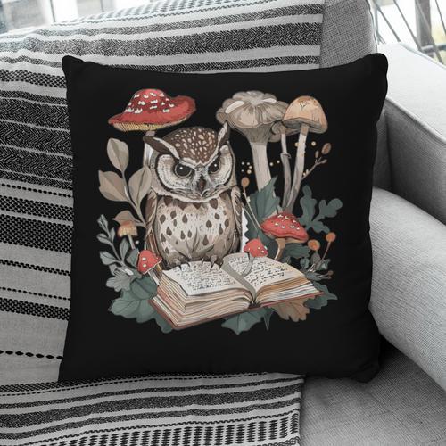 Owl With Books Reading Cottagecore Aesthetics Pillowcase - Bookorys AU