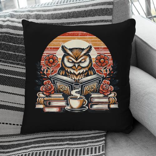 Owl Reading Books Book Library Bookworm Pillowcase - Bookorys