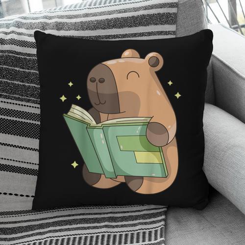 Pet Capybara Is Reading Library Capy Word Book Day Teacher Men Women Kids Pillowcase - Bookorys DE