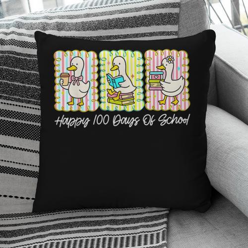 Preppy 100 Days Of School Goose Coffee Books Teacher Life Pillowcase - Bookorys