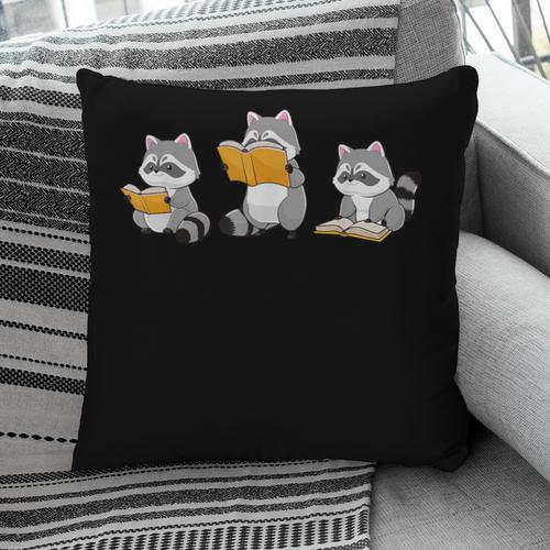 Raccoons Reading Books Raccoon Bookish Bookworm Raccoon Book Pillowcase - Bookorys