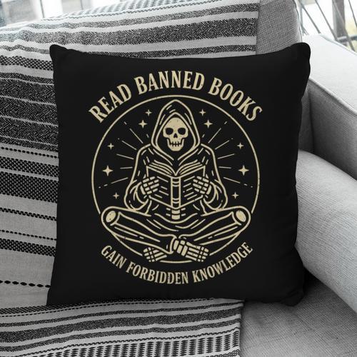 Read Banned Books Gain Forbidden Knowledge Skeleton Pillowcase - Bookorys