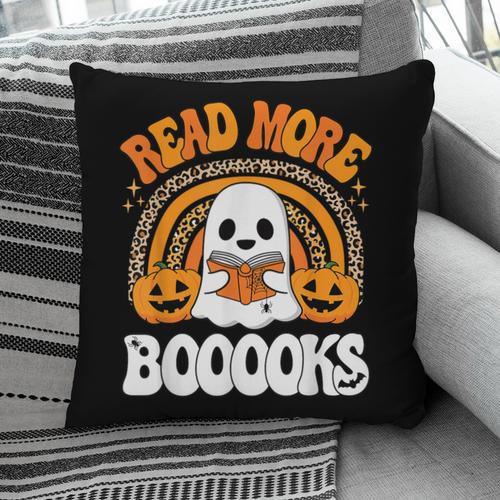 Read More Books Booooks Ghost Pumpkin Cute Teacher Halloween Pillowcase - Bookorys AU