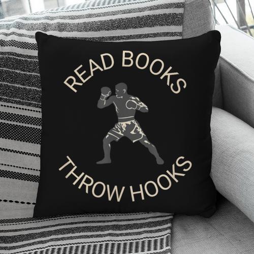 Read Books Throw Hooks Boxing Literacy Shirt Pillowcase - Bookorys