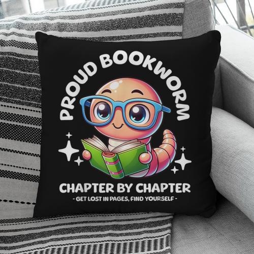 Reading Book Lovers Glasses Cartoon Worm Books Cute Bookworm Pillowcase - Bookorys