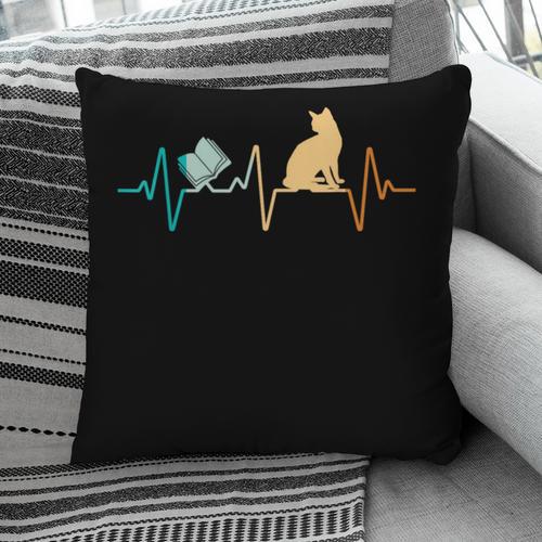 Reading Cat Heartbeat Book & Cat Lover Pillowcase - Bookorys DE