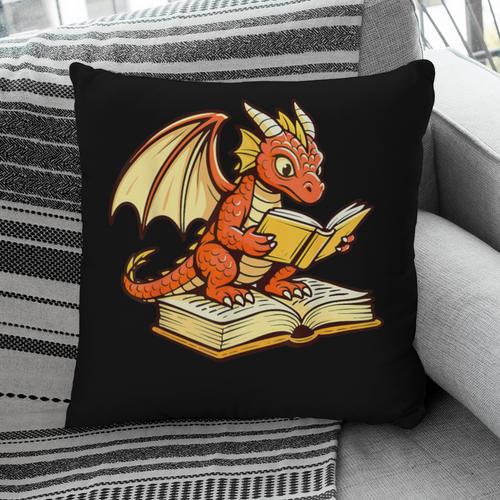 Reading Dragon Book Lover Bookworm Reader Pillowcase - Bookorys