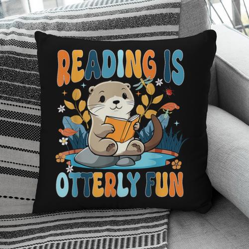 Reading Is Otterly Fun Sea Otter Book Lover Bookworm Pillowcase - Bookorys UK