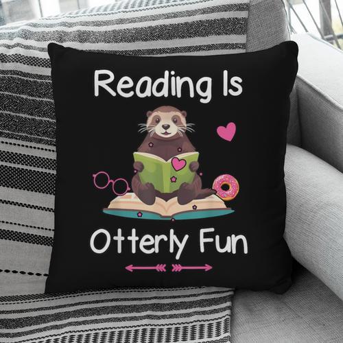 Reading Is Otterly Fun Sea Otter Book Loving Librarian Pillowcase - Bookorys UK