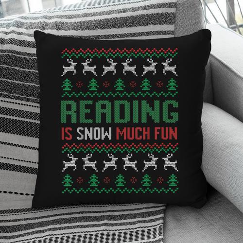 Reading Is Snow Much Fun Winter Bookworm Reading Book Lovers Pillowcase - Bookorys DE