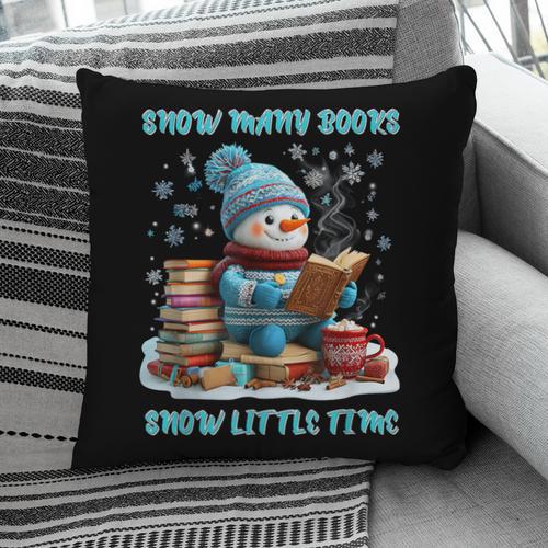 Reading Snow So Many Books Christmas Snow Little Time Pillowcase - Bookorys