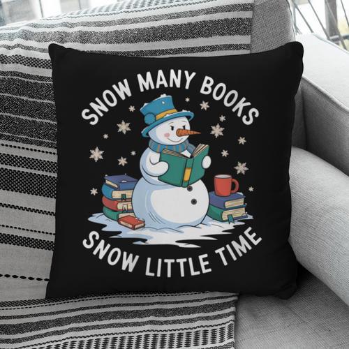 Reading Snowman So Many Books Christmas Books Readers Pillowcase - Bookorys