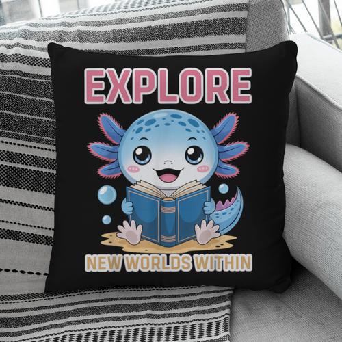 Readsolotl Kawaii Axolotl Book Lover Reading Pillowcase - Bookorys