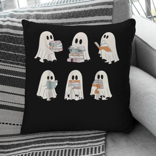 Retro Ghost Reading Books Halloween Bookish Ghost Bookworm Pillowcase - Bookorys AU