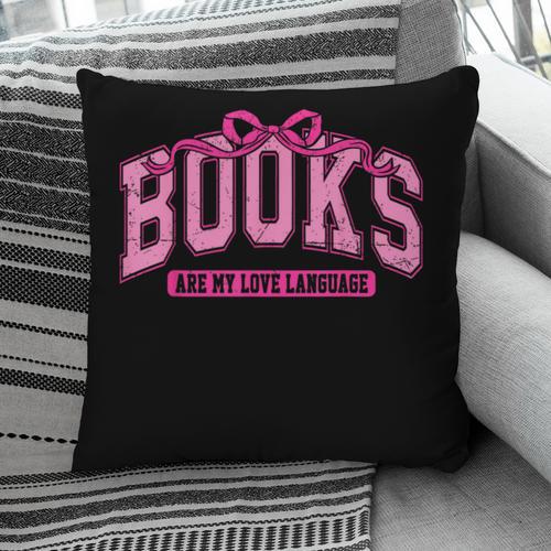 Retro Pink Coquette Bow Valentine Book Lover Varsity Pillowcase - Bookorys AU