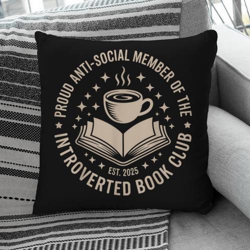 Retro Proud Introverted Book Club Anti Social Reader Pillowcase - Bookorys