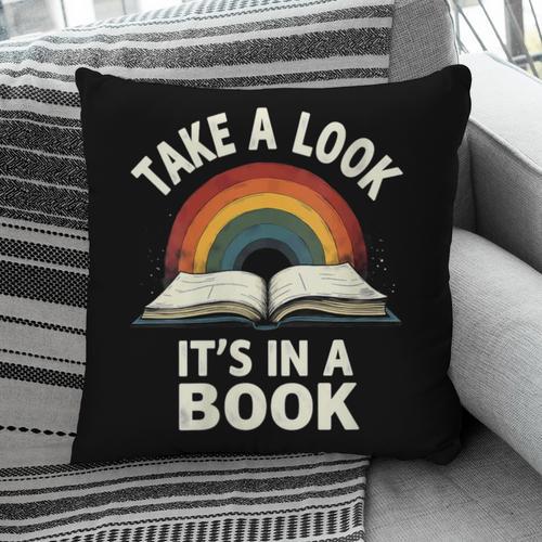 Retro Rainbow Take A Look It's In A Book Reading Pillowcase - Bookorys