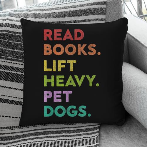 Retro Read Books Lift Heavy Pet Dogs Gym Book Lover Pillowcase - Bookorys