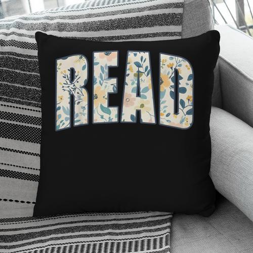 Retro Read Floral Reading Bookworm Librarian Book Lover Pillowcase - Bookorys