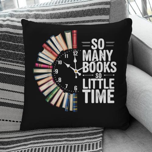 Retro So Many Books Little Time Book Clock Reading Pillowcase - Bookorys