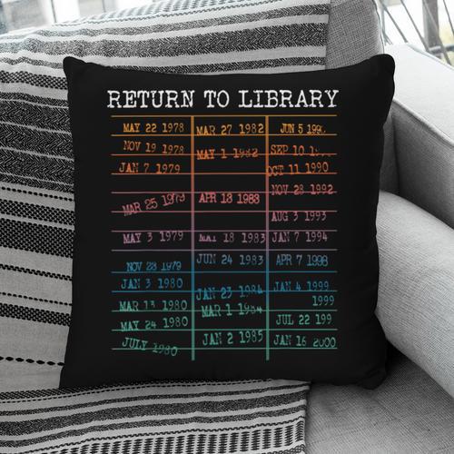 Return To Library Card Book Due Date Bookish Reading Pillowcase - Bookorys DE