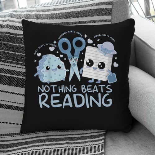 Rock Paper Scissors Nothing Beats Reading Book Lover Pillowcase - Bookorys