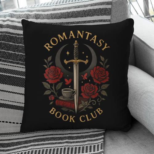Romantasy Book Club Coffee Sword Roses Pillowcase - Bookorys UK