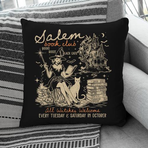 Salem Book Club Witches Witchy Witch Spooky Season Halloween Pillowcase - Bookorys