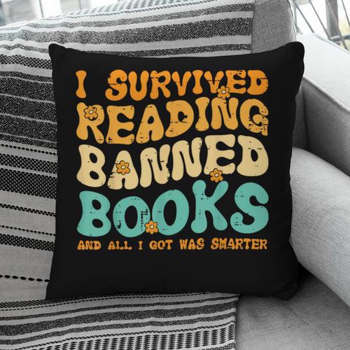 I Survived Reading Banned Books Read Librarian Men Women Pillowcase - Bookorys DE