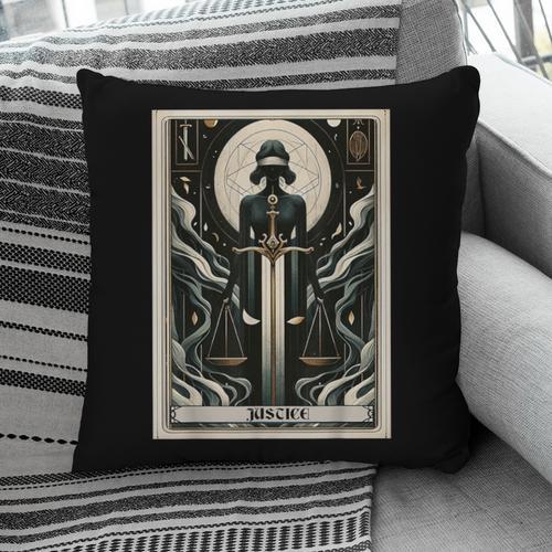Tarot Cards Guide Book Esoteric Mysticism Clothing Tarot Card Justice Pillowcase - Bookorys