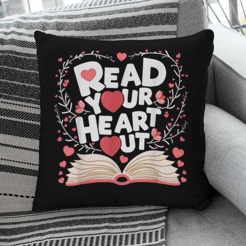 Teach Inspire Grow Everyday Read Your Heart Out Valentine Book-Themed Small Pillowcase - Bookorys DE