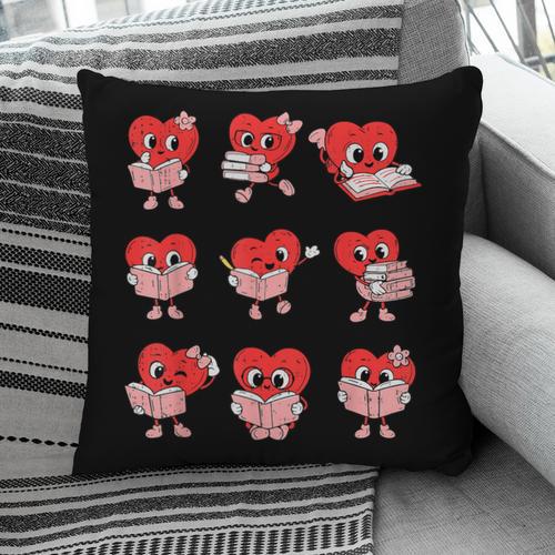 Teacher Valentines Day Reading Book Lover Bookworm Library Pillowcase - Bookorys