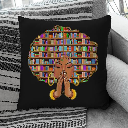 History Month Afro Women Girls Book Lover Librarian Pillowcase - Bookorys DE