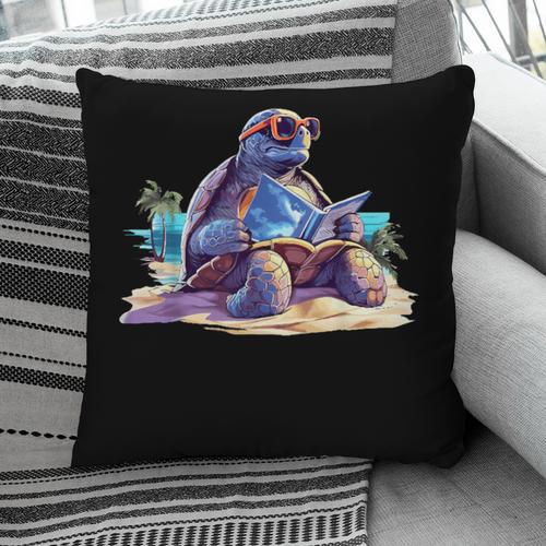Turtle Wearing Sunglasses Reading A Book On The Beach Summer Pillowcase - Bookorys AU