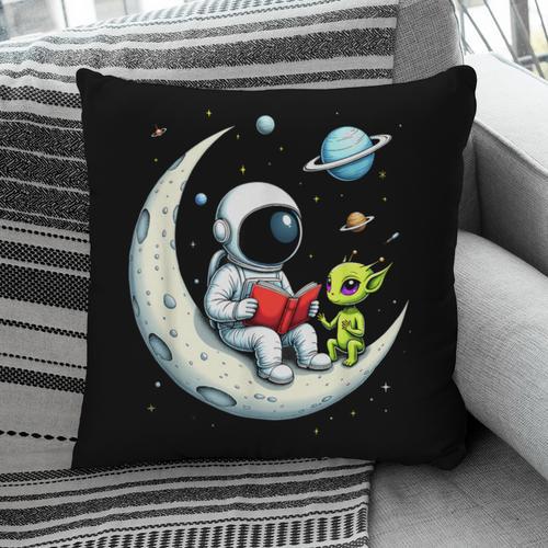 UFO Alien Astronaut Reading Book In Space Pillowcase - Bookorys DE