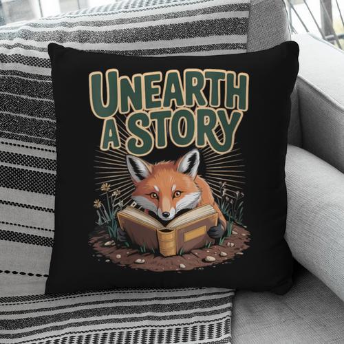 Unearth A Story Fox Reads a Book Pillowcase - Bookorys CA