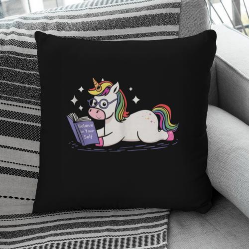 Unicorn Bookworm Believe In Yourself Cute And Inspirational Pillowcase - Bookorys AU